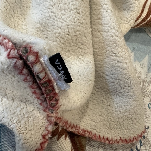 RVCA Aztec Pattern Pullover Sweatshirt Poncho Women's M/L Brown 3/4th Sleeve - Picture 9 of 14